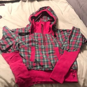 EUC Lululemon Run Pink Plaid Pullover